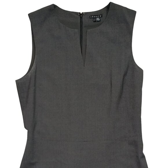 Theory Charcoal “Miyani” Sleeveless Shift Dress – Women’s Size 8 - Picture 1 of 7